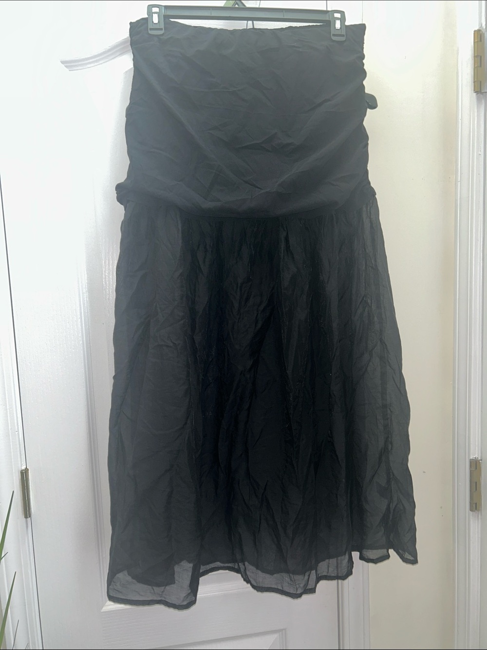 Strapless Black Maxi Dress with Flowing Skirt